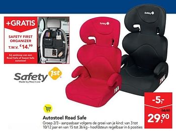 Promotions Autostoel road safe - Safety 1st - Valide de 28/08/2019 à 10/09/2019 chez Makro