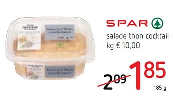 Promotions Salade thon cocktail - Spar - Valide de 15/08/2019 à 28/08/2019 chez Spar (Colruytgroup)