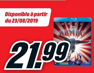 Promotions Dumbo - Produit maison - Media Markt - Valide de 19/08/2019 à 25/08/2019 chez Media Markt