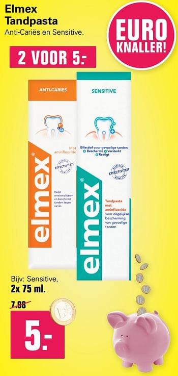 Promotions Elmex tandpasta sensitive - Elmex - Valide de 18/08/2019 à 31/08/2019 chez De Online Drogist