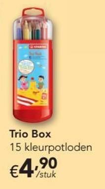 Promoties Trio box 15 kleurpotloden - Stabilo - Geldig van 12/08/2019 tot 14/09/2019 bij Happyland