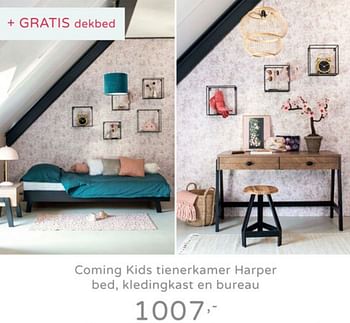 Promoties Coming kids tienerkamer harper bed, kledingkast en bureau + gratis dekbed - Coming Kids - Geldig van 18/08/2019 tot 07/09/2019 bij Baby & Tiener Megastore