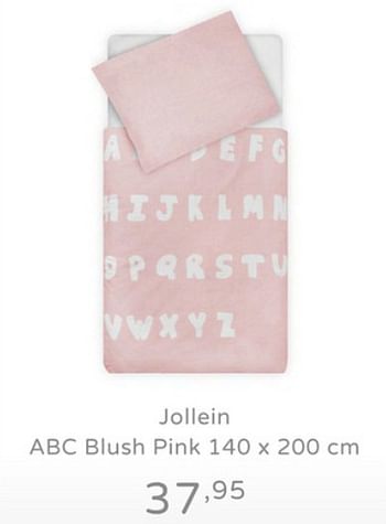 Promotions Jollein abc blush pink - Blush - Valide de 18/08/2019 à 07/09/2019 chez Baby & Tiener Megastore