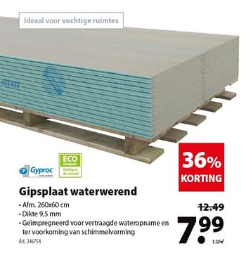 Promotions Gipsplaat waterwerend - Gyproc - Valide de 21/08/2019 à 02/09/2019 chez Gamma