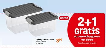 Promoties Opbergbox met deksel - Keter - Geldig van 21/08/2019 tot 10/09/2019 bij Fun