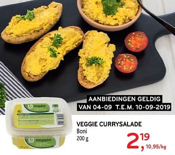 Promoties Veggie currysalade boni - Boni - Geldig van 04/09/2019 tot 10/09/2019 bij Alvo