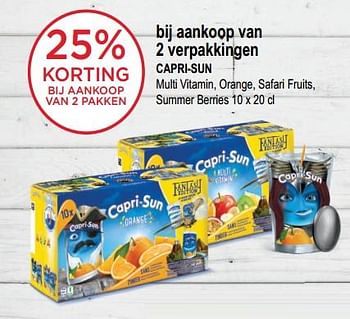 Promoties 25% korting bij aankoop van 2 verpakkingen capri-sun - Capri-Sun - Geldig van 28/08/2019 tot 10/09/2019 bij Alvo
