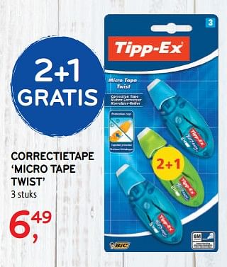 Promoties Correctietape micro tape twist - Tipp-Ex - Geldig van 28/08/2019 tot 10/09/2019 bij Alvo