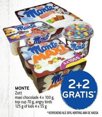 Promoties Monte zott 2+2 gratis - Zott - Geldig van 28/08/2019 tot 10/09/2019 bij Alvo
