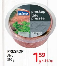 Promoties Preskop alvo - Huismerk - Alvo - Geldig van 28/08/2019 tot 10/09/2019 bij Alvo