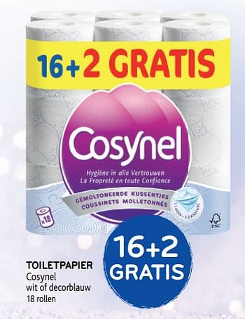 Promoties Toiletpapier cosynel 16+2 gratis - Cosynel - Geldig van 28/08/2019 tot 10/09/2019 bij Alvo