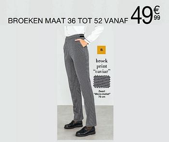 Promoties Broek print caviar - Huismerk - Damart - Geldig van 05/08/2019 tot 31/12/2019 bij Damart