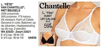 Promoties Ête van chantelle , met beugels - Huismerk - Damart - Geldig van 05/08/2019 tot 31/12/2019 bij Damart