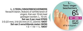 Promoties 3 teen--vingerbeschermers - Huismerk - Damart - Geldig van 05/08/2019 tot 31/12/2019 bij Damart