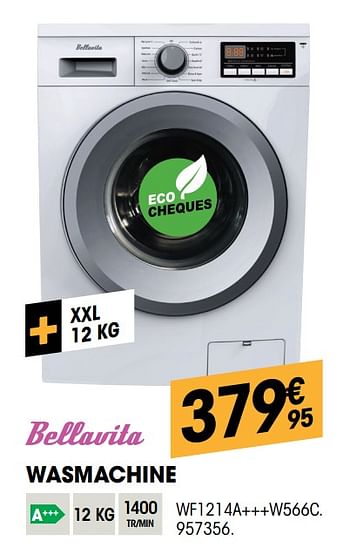Promoties Bellavita wasmachine wf1214a+++w566c - Bellavita - Geldig van 29/08/2019 tot 16/09/2019 bij Electro Depot