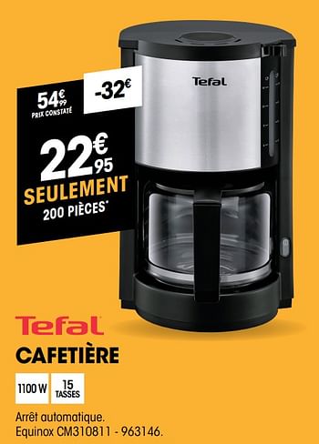 Promoties Tefal cafetière arrêt automatique. equinox cm310811 - Tefal - Geldig van 29/08/2019 tot 16/09/2019 bij Electro Depot