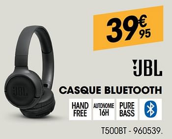 Promotions Jbl casque bluetooth t500bt - JBL - Valide de 29/08/2019 à 16/09/2019 chez Electro Depot