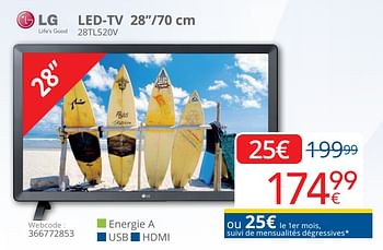 Promoties Lg led-tv 28``-70 cm 28tl520v - LG - Geldig van 15/08/2019 tot 15/09/2019 bij Eldi