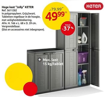 Promoties Hoge kast jolly keter - Keter - Geldig van 04/09/2019 tot 23/09/2019 bij Brico