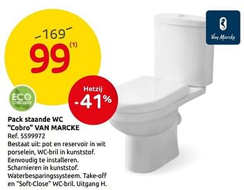 Promoties Staande wc cobro van marcke - Van Marcke - Geldig van 04/09/2019 tot 23/09/2019 bij Brico