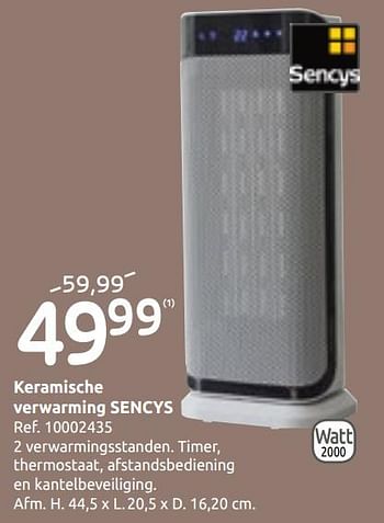 Promoties Keramische verwarming sencys - Sencys - Geldig van 04/09/2019 tot 23/09/2019 bij Brico