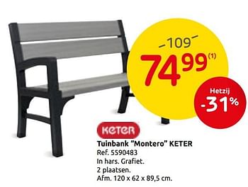 Promoties Tuinbank montero keter - Keter - Geldig van 04/09/2019 tot 23/09/2019 bij Brico