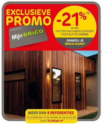 Promoties -21% op alle houten muurbekledingen voor buiten sogem - Sogem - Geldig van 04/09/2019 tot 23/09/2019 bij Brico