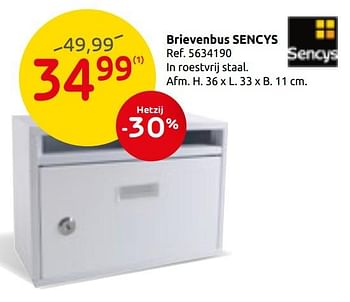 Promoties Brievenbus sencys - Sencys - Geldig van 04/09/2019 tot 23/09/2019 bij Brico