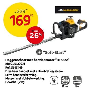 Promoties Heggenschaar met benzinemotor ht5622 mc culloch - McCulloch - Geldig van 04/09/2019 tot 23/09/2019 bij Brico