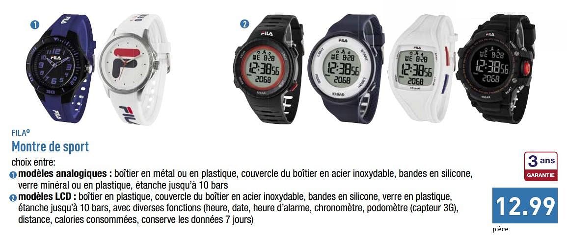 Fila Fila montre de sport En promotion chez Aldi