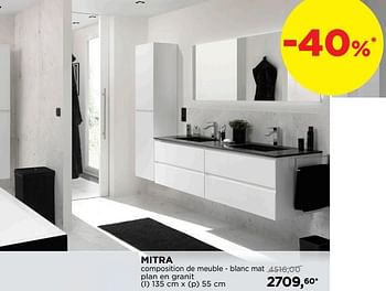 Promotions Mitra composition de meuble - blanc mat plan en granit - Balmani - Valide de 01/09/2019 à 30/09/2019 chez X2O