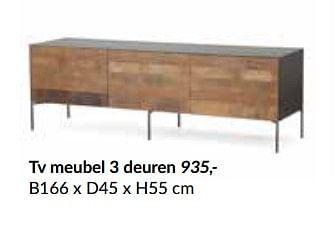 Promoties Tv meubel 3 deuren - Huismerk - Deba Meubelen - Geldig van 26/08/2019 tot 31/12/2019 bij Deba Meubelen