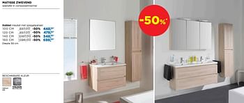 Promoties Badkamermeubelen zwevend matisse zwevend dubbel meubel met spiegelpaneel - Linie - Geldig van 01/09/2019 tot 30/09/2019 bij X2O