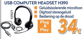 Promoties Logitech usb computer headset h390 - Logitech - Geldig van 28/08/2019 tot 24/09/2019 bij Krefel