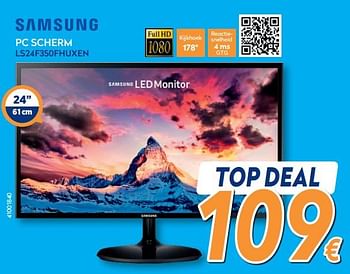 Promotions Samsung pc-scherm ls24f350fhuxen - Samsung - Valide de 28/08/2019 à 24/09/2019 chez Krefel