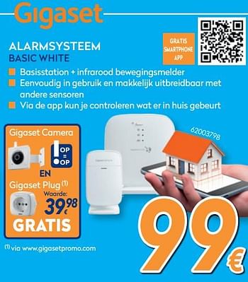 Promoties Gigaset alarmsysteem basic white - Gigaset - Geldig van 28/08/2019 tot 24/09/2019 bij Krefel