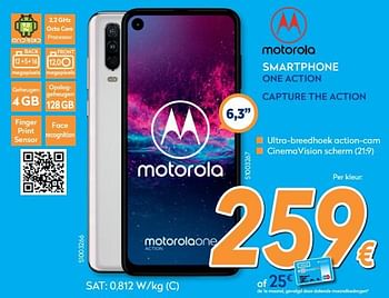 Promoties Motorola smartphone one action - Motorola - Geldig van 28/08/2019 tot 24/09/2019 bij Krefel