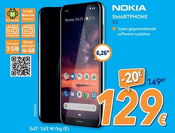 Promoties Nokia smartphone 3.2 - Nokia - Geldig van 28/08/2019 tot 24/09/2019 bij Krefel