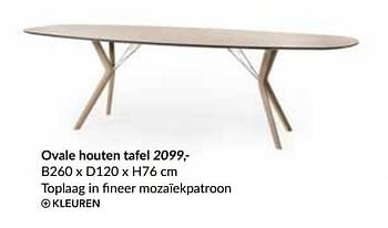 Promoties Ovale houten tafel - Moods - Geldig van 26/08/2019 tot 31/12/2019 bij Deba Meubelen