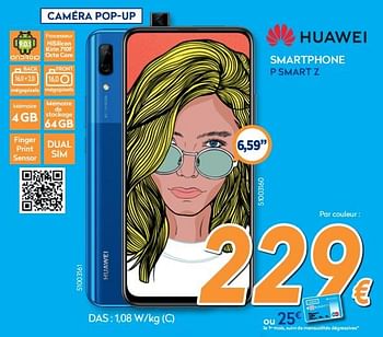 Promotions Huawei smartphone p smart z - Huawei - Valide de 28/08/2019 à 24/09/2019 chez Krefel