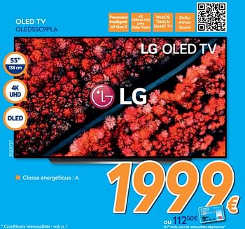 Promoties Lg oled tv oled55c9pla - LG - Geldig van 28/08/2019 tot 24/09/2019 bij Krefel