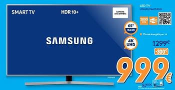 Promotions Samsung led tv ue65ru7440sxnn - Samsung - Valide de 28/08/2019 à 24/09/2019 chez Krefel