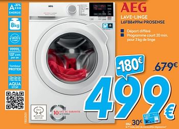 Promotions Aeg lave-linge l6fb8499m prosense - AEG - Valide de 28/08/2019 à 24/09/2019 chez Krefel