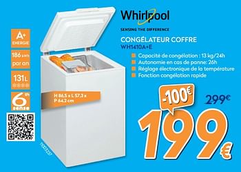 Promoties Whirlpoool congélateur coffre wh1410a+e - Whirlpool - Geldig van 28/08/2019 tot 24/09/2019 bij Krefel
