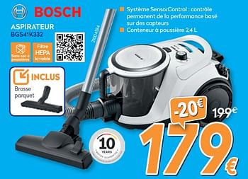 Promotions Bosch aspirateur bgs41k332 - Bosch - Valide de 28/08/2019 à 24/09/2019 chez Krefel
