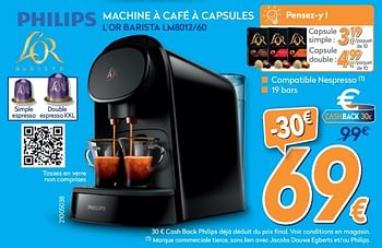 Promotions Philips machine à café à capsules l`or barista lm8012-60 - Philips - Valide de 28/08/2019 à 24/09/2019 chez Krefel