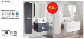 Promotions Sensa zwevend dubbel meubel met spiegelpaneel - Linie - Valide de 01/09/2019 à 30/09/2019 chez X2O