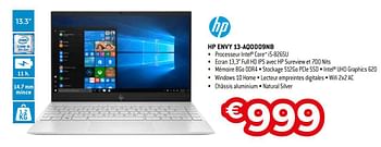 Promoties Hp envy 13-aq0009nb - HP - Geldig van 19/08/2019 tot 30/09/2019 bij Exellent