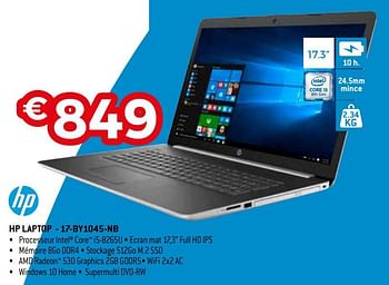Promoties Hp laptop - 17-by1045-nb - HP - Geldig van 19/08/2019 tot 30/09/2019 bij Exellent