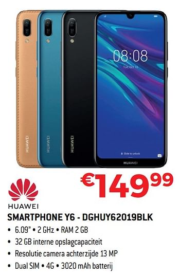 Promoties Huawei smartphone y6 - dghuy62019blk - Huawei - Geldig van 19/08/2019 tot 30/09/2019 bij Exellent